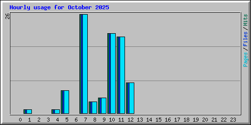 Hourly usage for October 2025
